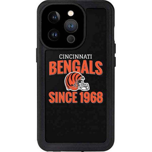 NFL Cincinnati Bengals Helmet iPhone 15 Pro Waterproof Case